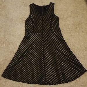 Black & Gold A-Line Shimmer Dress